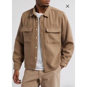 Pacsun Mens Brown Tweed Button-Down Over Shirt Size Medium NWT